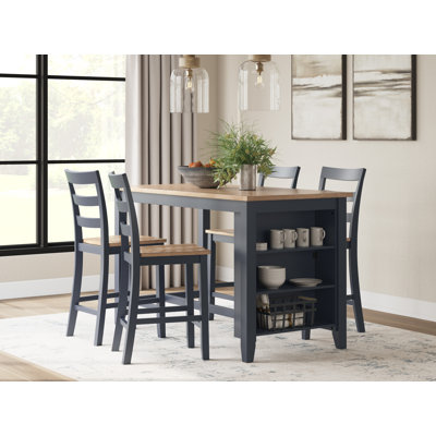 Gesthaven Counter Height Dining Table and Barstools