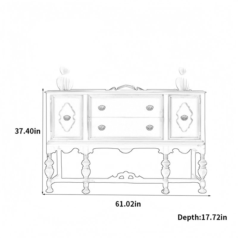 Armoire d'entrÃ©e sculptÃ©e de style amÃ©ricain vintage