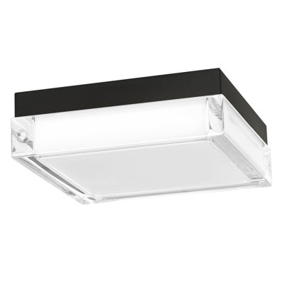 8 po, noir, plafonnier encastré à DEL intégré, DEL écoénergétique, haute performance 1500 lumens, 24 W, 3 températures de couleur sélectionnables, à intensité variable, diffuseur en acrylique, installation facile,