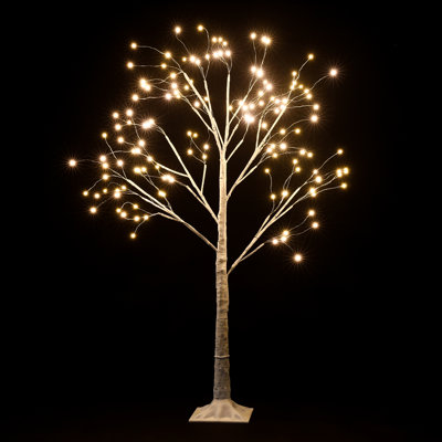 Snowy Lighted 47.24" Artificial Birch Tree