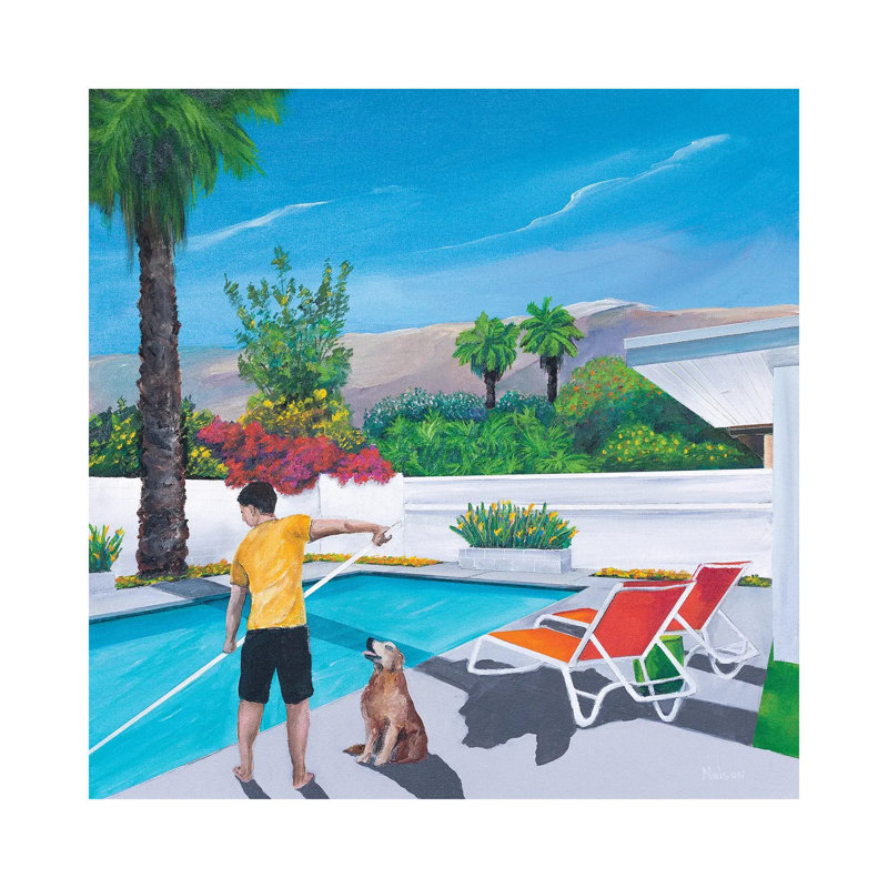 Pool Boy by Dan Nelson - Wrapped Canvas Painting, 30.48 cm H x 30.48 cm W