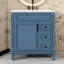 Meuble-lavabo de 30 pouces avec lavabo en céramique, armoire de rangement à cadre en bois massif avec 2 tiroirs et tablette réglable-1339490867