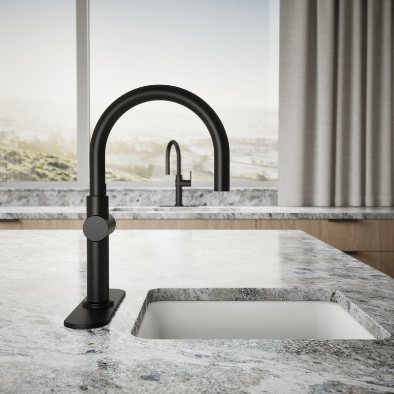 Crue Single-Handle Bar Sink Faucet, Single-Hole Prep Sink or Wet Bar Faucet, Matte Black