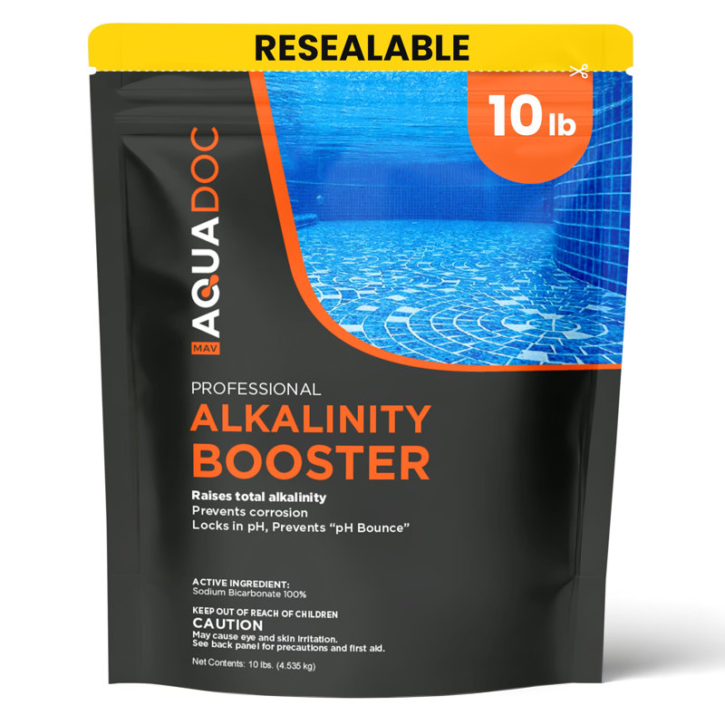 Augmentateur d'alcalinité pour piscine MAV AquaDoc - 10lb - Incrémenteur d'alcalinité au bicarbonate de soude pour piscine - Augmentateur de pH - Produits chimiques pour piscine fabriqués aux États-Unis