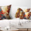Brun artistique - coussin abstrait imprimé