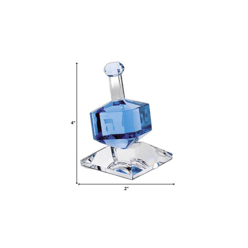 Dreidel on Stand Figurine, Blue