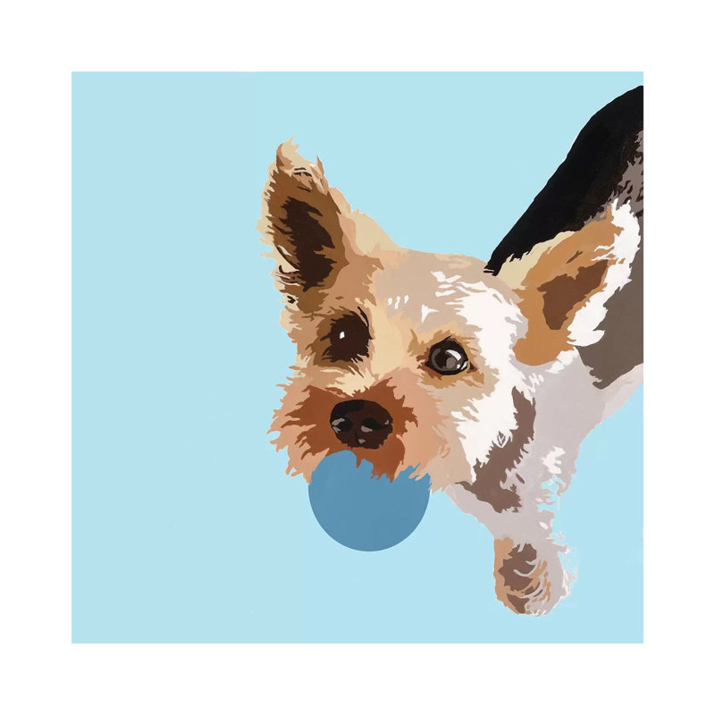 Rex On Light Blue by Julie Ahmad - Wrapped Canvas Print, 30.48 cm H x 30.48 cm W