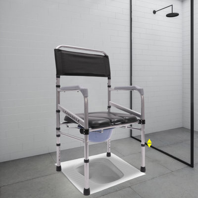 Siège de toilette pliant avec siège de sécurité et baignoire réglable