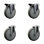 Gray Poly Wheel Swivel Bolt Hole Caster Set with 2 Posi Lock Brakes SCC