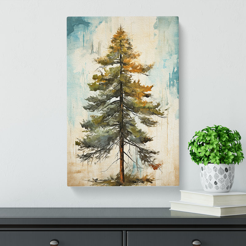 Pine Tree Abstract No.2 - Wrapped Canvas Print, 60cm H x 40cm W x 3cm D