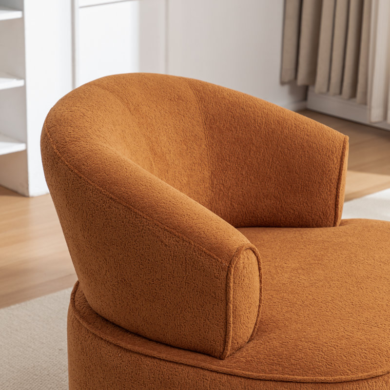 Chaise pivotante rembourrée en polyester avec repose-pieds, Polyester orange