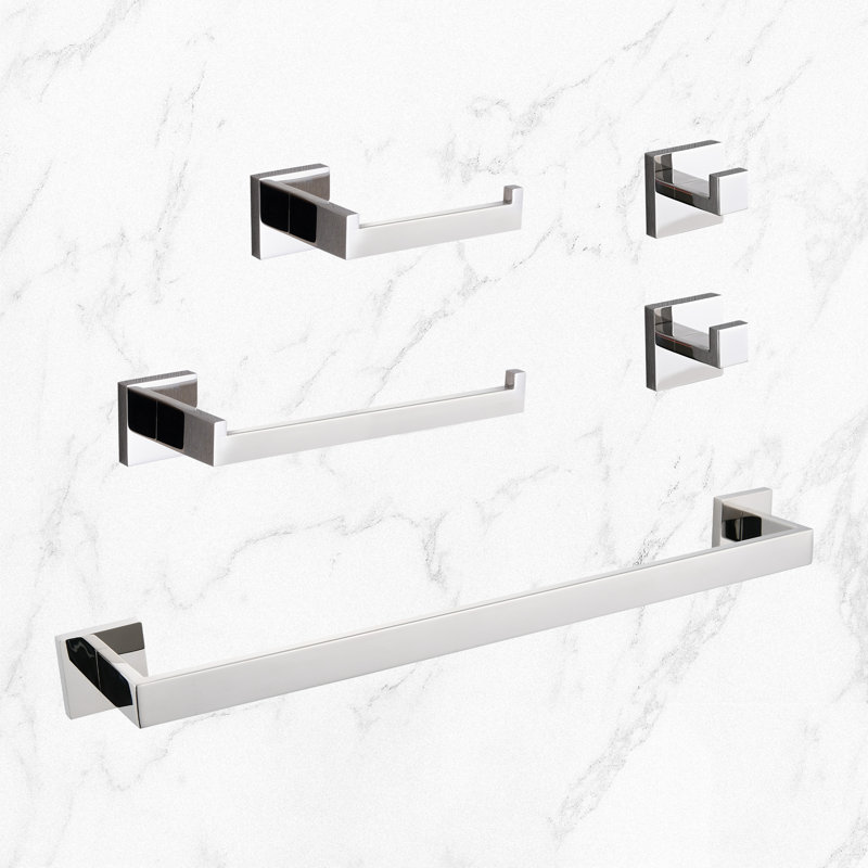 5 - Piece Bathroom Hardware Set, Chrome