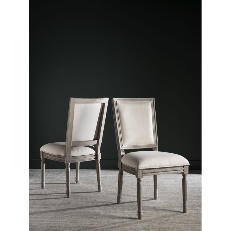 Moneta 19.5'' H Upholstered Side Chair, Light Beige/Rustic Gray