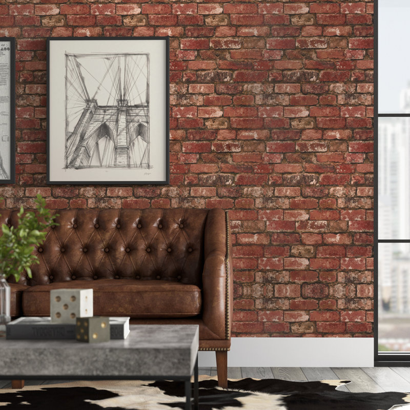 Esplen 10m x 52cm Wallpaper Roll, Red