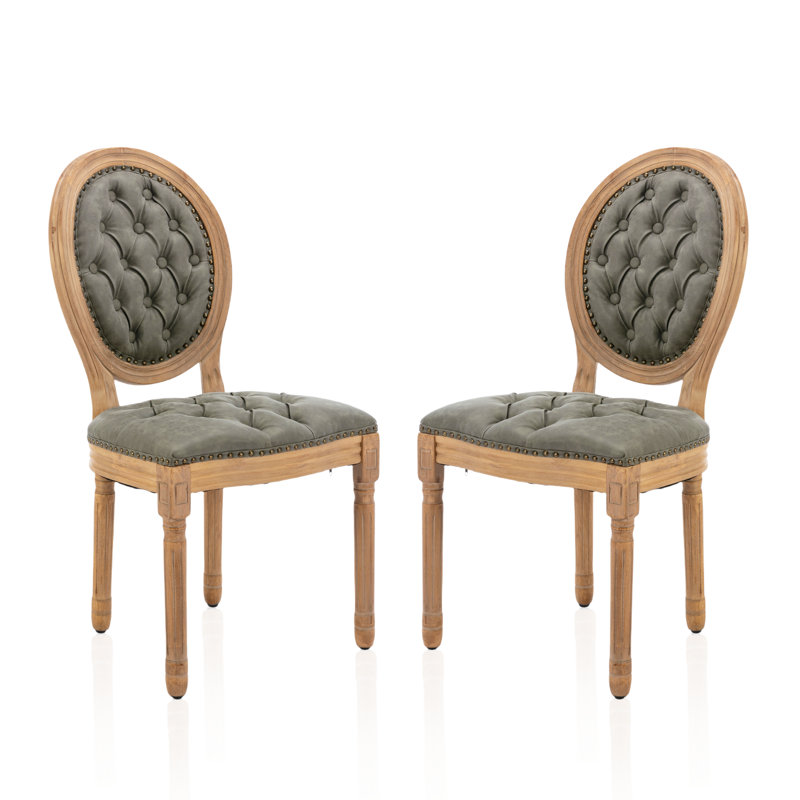 Upholstered Dining Side Chairs,Pine Green, Green