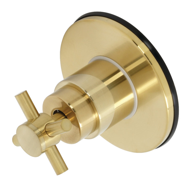 Kingston Brass Concord Single-Handle Wall Mount Three-Way Diverter Valve with Trim Kit, Brushed Brass