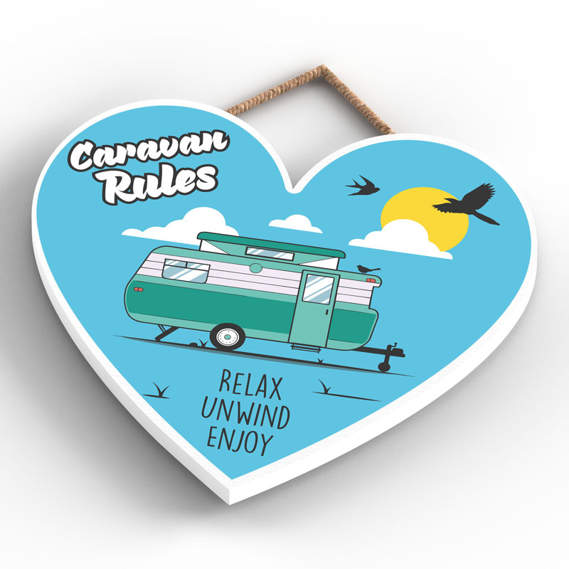 Caravan Rules - Print on MDF, 16cm H x 17cm W x 0.9cm D