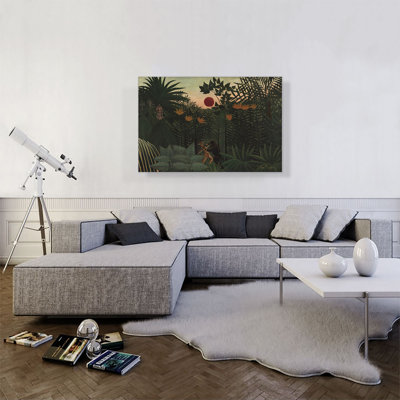 «Exotic Landscape Fight Entre Gorilla and Indian 1910» par Henri Rousseau, reproduction d'art sur toile tendue