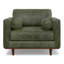 Chaise avec accoudoirs rembourrée de style moderne Mid-Century de 42 po Morrison-110809740