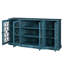 Buffet de 63 po en bleu sarcelle - 4 portes avec tablettes réglables, motif de porte exquis, support de télévision, grand plateau de table, portes, 6 portes faciles à installer