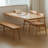 Burlywood Rectangular Solid Wood + Acrylic Dining Table-108939042