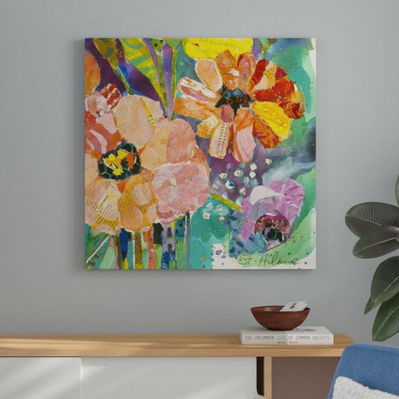 «Bold Blooms IV», peinture sur toile, H 30 po x l 30 po, Toile tendue