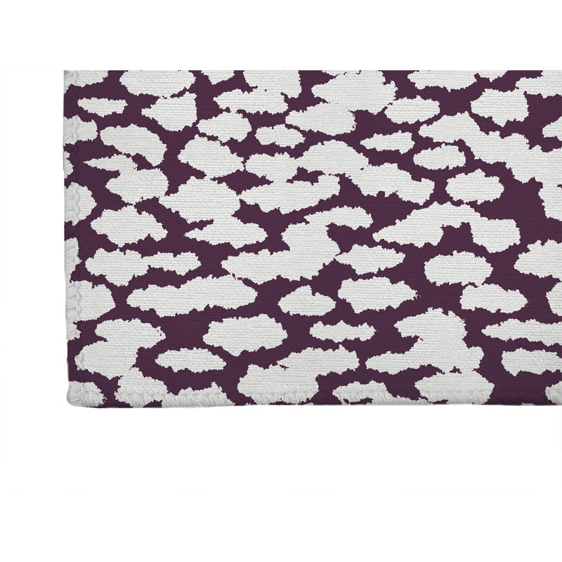 Tapis de cuisine à profil bas Animal Splat, Aubergine, Rectangle 5 pi x 7 pi