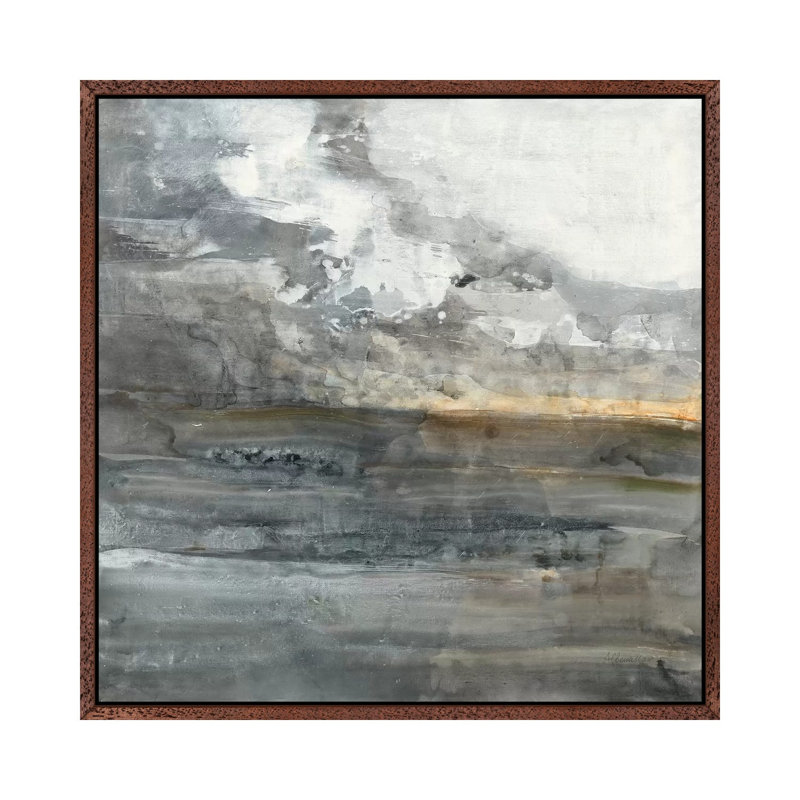 Thunder Road by Albena Hristova - Painting on Canvas, 66.04cm H x 66.04cm W x 3.81cm D, Classic Brown Wood Framed