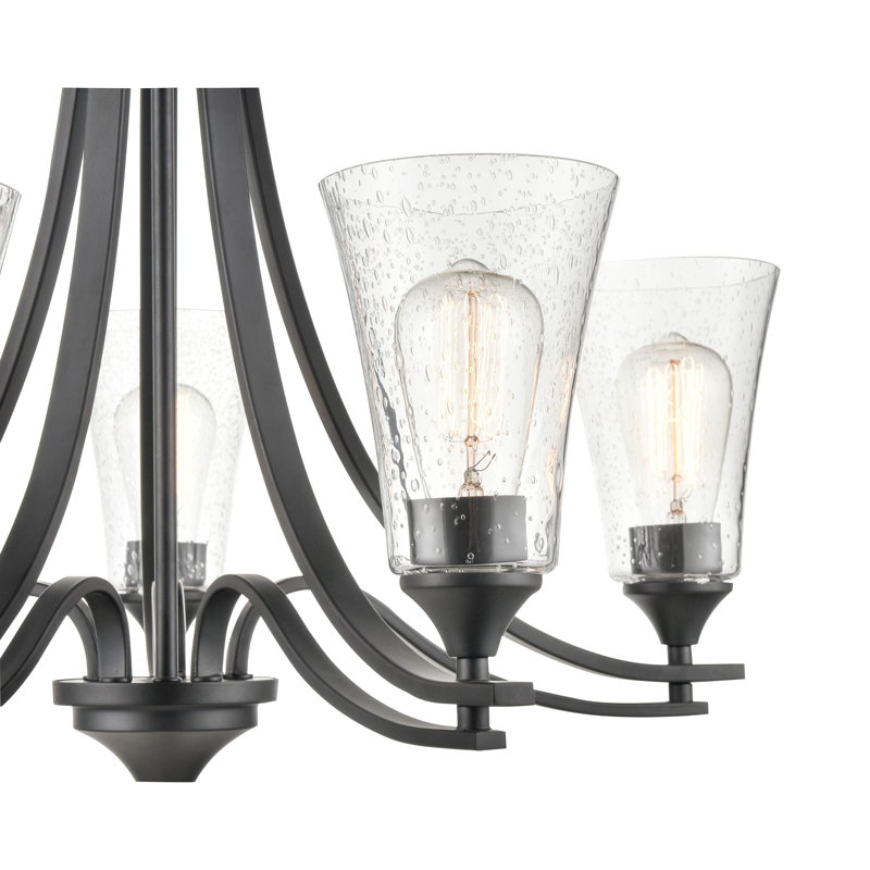Lustre traditionnel à 5 lumières Natalie, Noir mat
