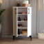 Armoire à chaussures moderne blanche avec pieds en métal, 23,6 po x 43,7 po x 13,8 po | 100% panneau de particules enduit de mélamine, épaisseur: 0,7 pouce | Nombreuses tablettes, solution de rangement murale, élégante et fonctionnelle pour le vestibule-224505052