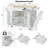 Fluted Kitchen Island With Trash Can Storage Cabinet, Power Outlet, Internal Storage Rack, Rolling Kitchen Islands On 5 Wheels With 3 Drawer, 3 Open Side Racks-204833683