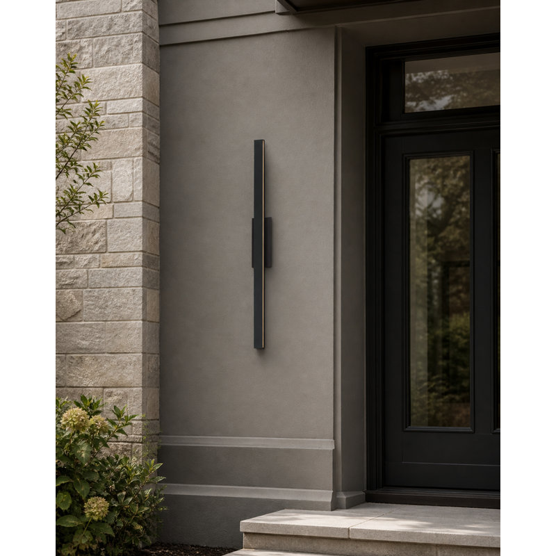 Fixation murale extérieure Alumilux, H 51 po x l 4,75 po x P 3 po, Noir