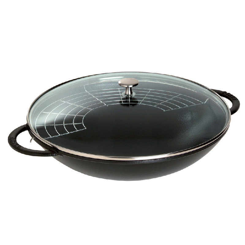 Staub Cast Iron 6-qt Wok 14.5in diameter - Matte Black
