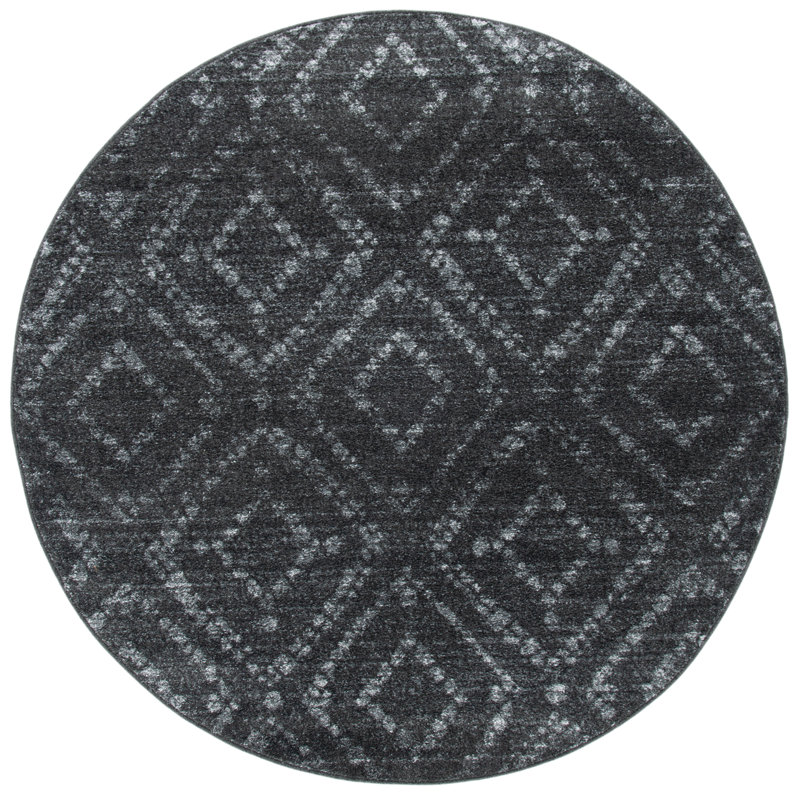 Tapis gris foncé / gris Sabio, Rond 4 pi