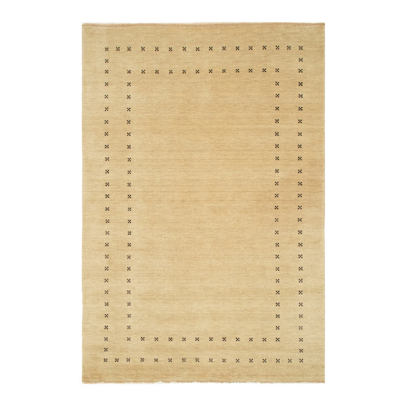 Northome Beige Handmade Wool Transitional Solid Area Rug, Rectangle 9' x 12'