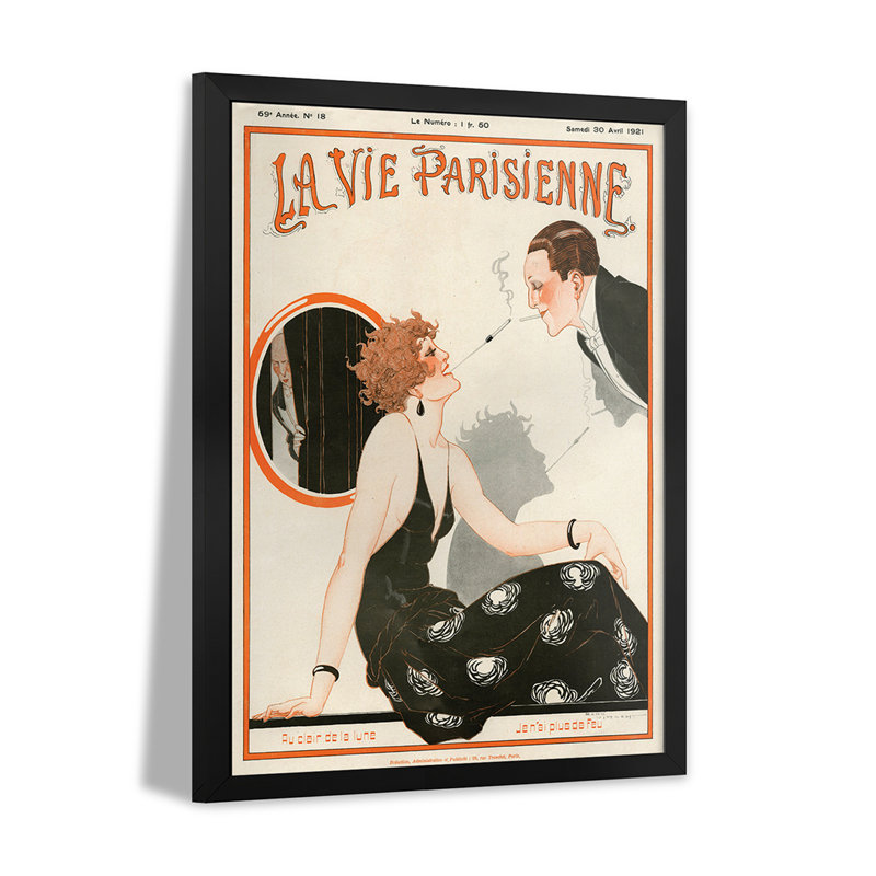1921 La Vie Parisienne, couverture de magazine, affiches encadrées de qualité supérieure, H 24 po x l 16 po