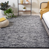 Jarie Flat Weave Wool/Cotton Rug in Black
