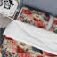 Ivoire et rouge motif floral bohème chic - ensemble de housse de couette floral - microfibre de polyester-226282995