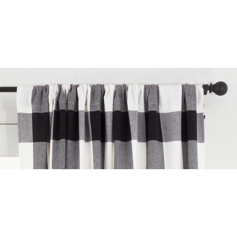 Murrieta 100% Cotton Room Darkening Curtain Single Panel, Black, 54" W x 84" L