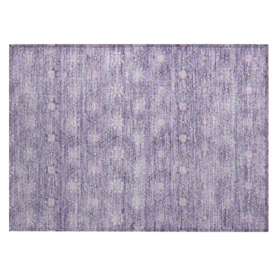 Machine Washable Indoor/Outdoor Xhevrie Purple Rug