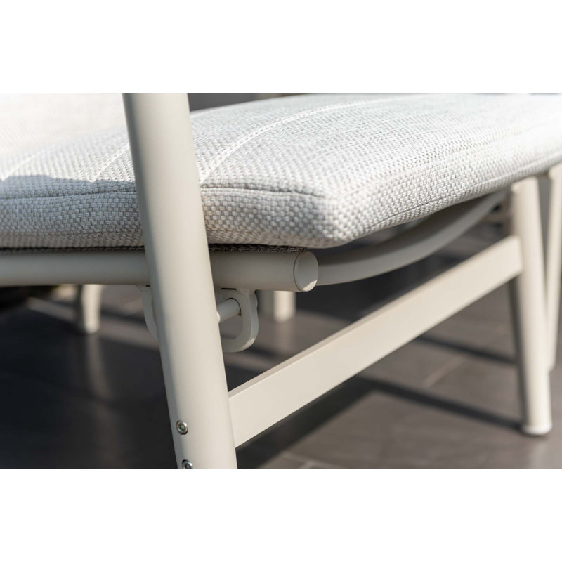 LifestyleGarden Maui FSC Teak and Aluminum Outdoor Patio Recliner Dark Gray Sofa Chair, Gray