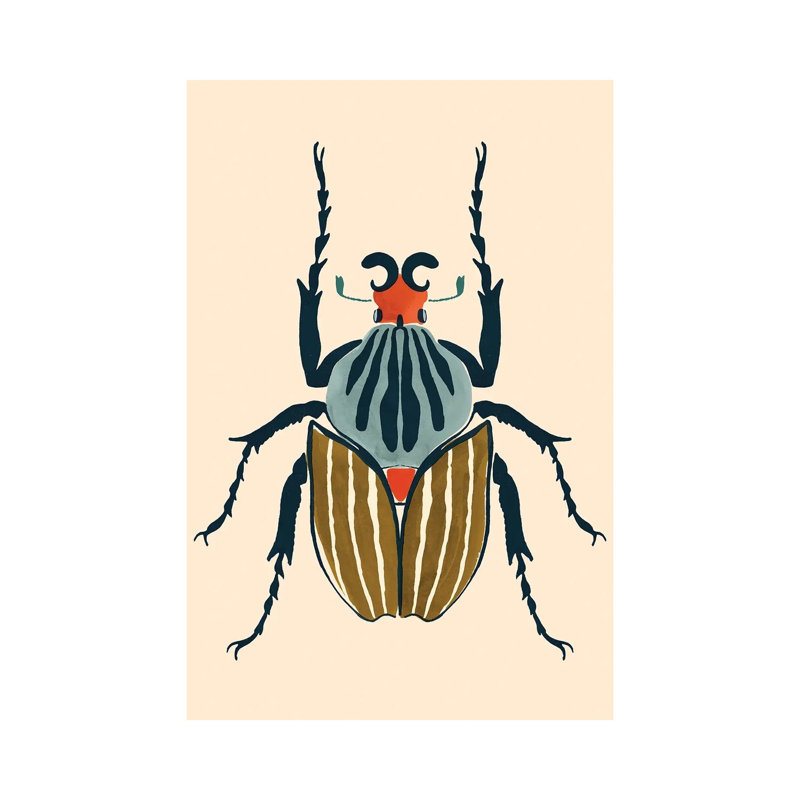 Beetle Bug I by Victoria Barnes - Wrapped Canvas Painting, 20.32 cm H x 30.48 cm W