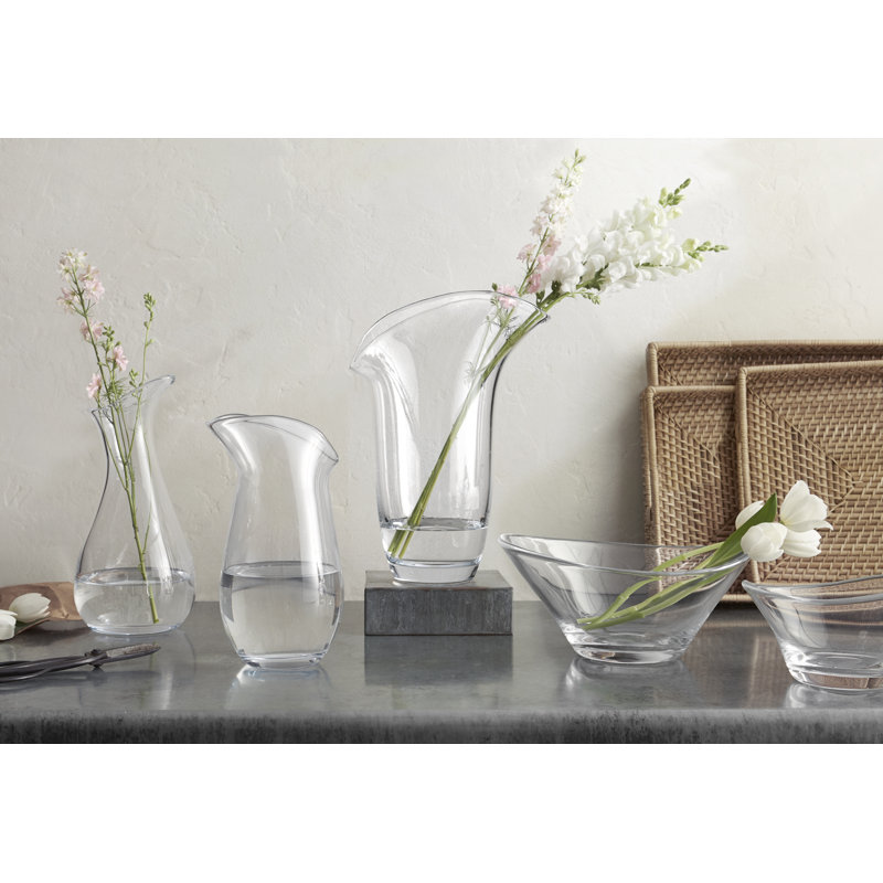 Holiday Handmade Glass Table Vase, 12" H x 5.5" W x 5.5" D