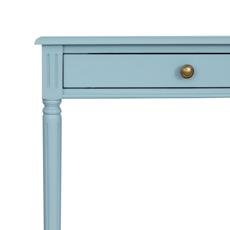 Console Carterlee avec tiroir et tablette de canne, Bleu