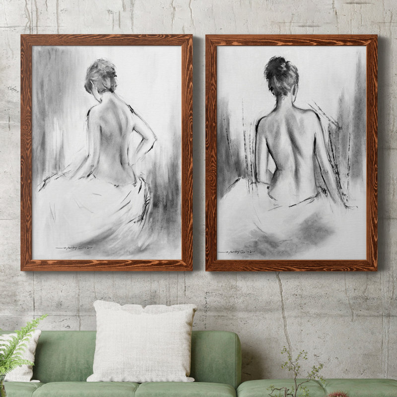 «Soft Silhouette V», ensemble de 2 reproductions sur toile, H 31,5 po x l 47 po, Toile encadrée, Noyer