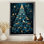 Arbre de Noël magique bleu et doré - paysage d'hiver