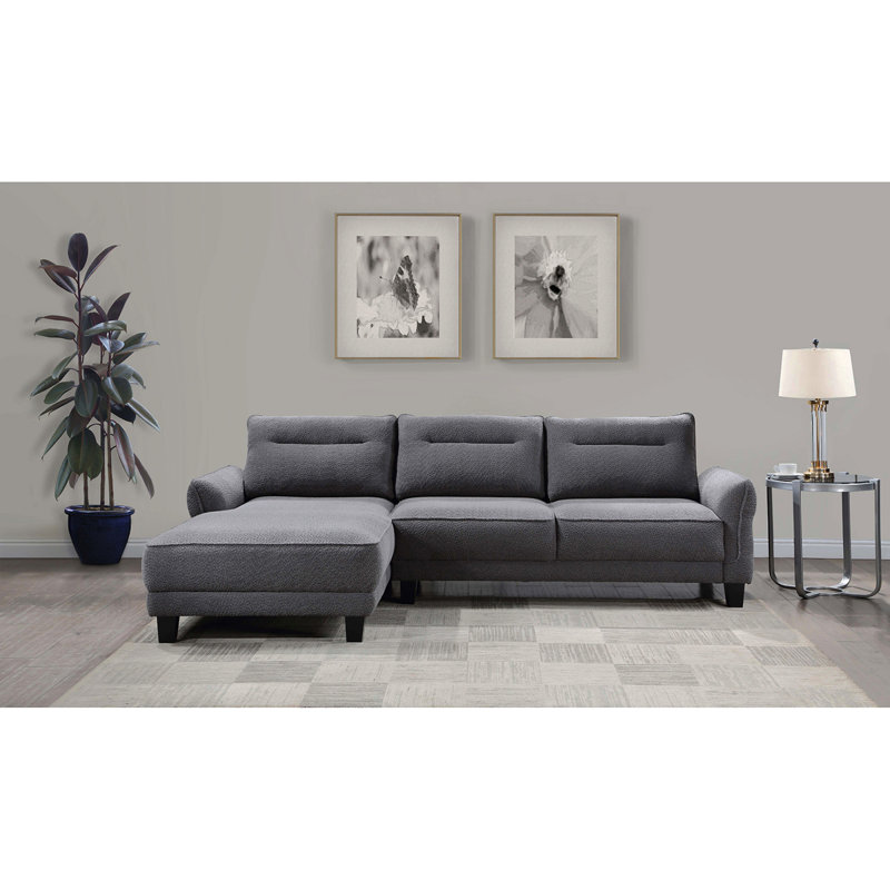 Canapé modulaire gris à dossier lâche