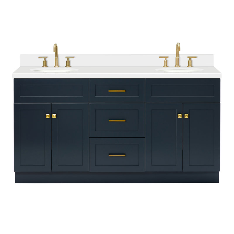Ensemble de meuble-lavabo double 73 po Abell, Bleu minuit, 67"