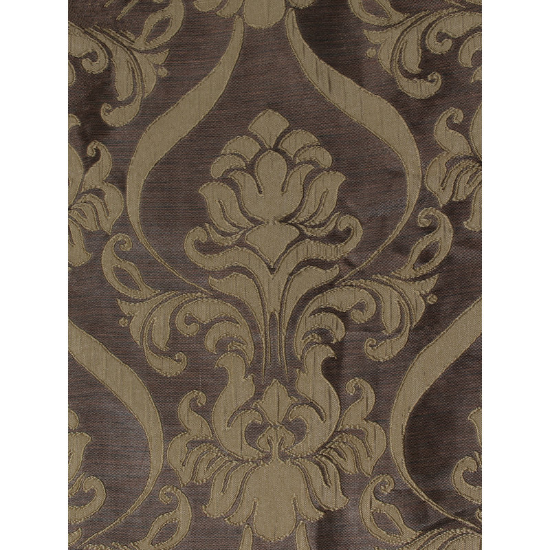 Light Brown Jacquard Room Darkening Curtain Panel with Valance