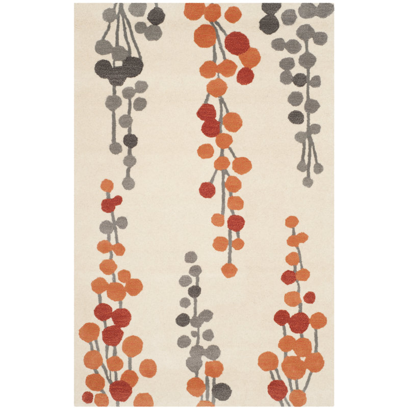 Soho Hand Tufted Wool And Viscose Floral Rug, Rectangle 3'6" x 5'6"